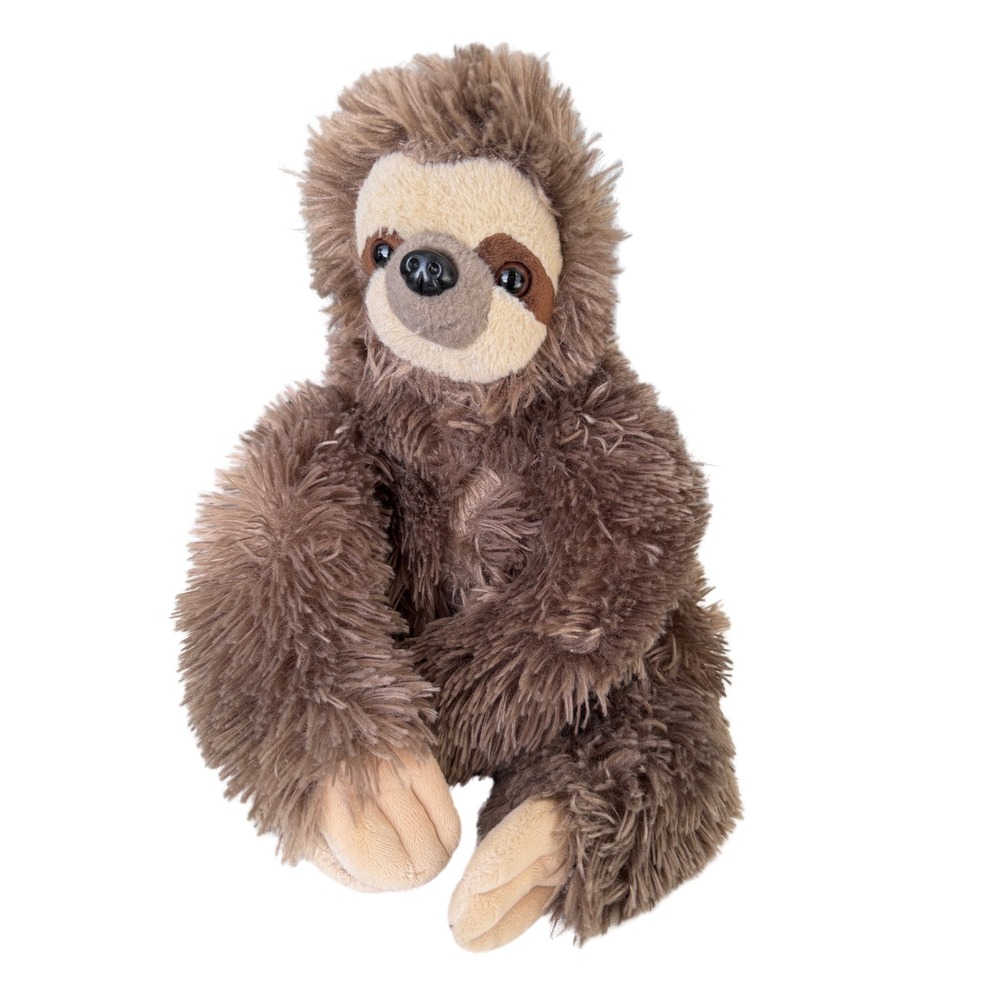 Bearington Collection Brown Sloth Plush Stuffed Animal Shaggy Fur 12"